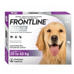 香港行貨！Frontline Plus 殺蚤除牛蜱藥水 (20-40kg 犬隻適用) 1盒3支